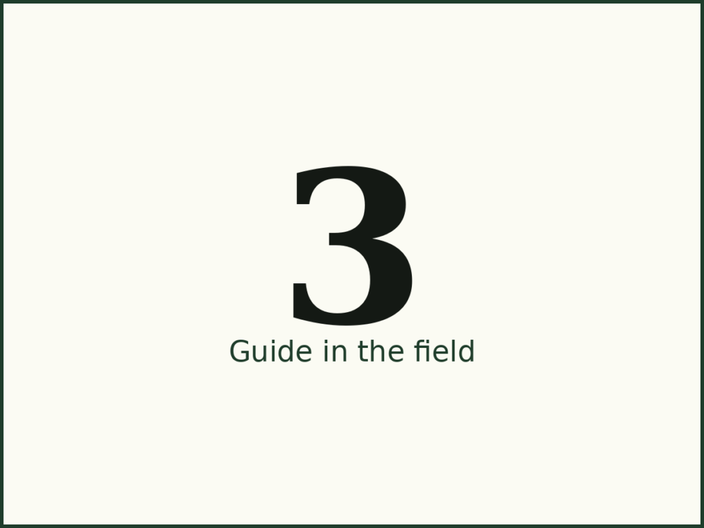 Guide working in the field